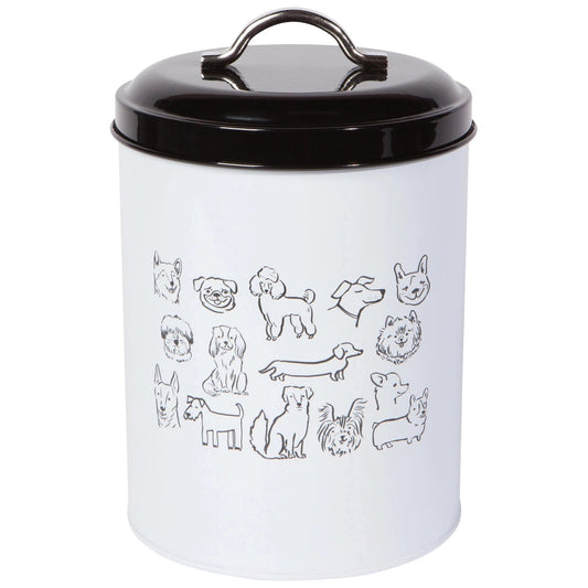 Dog Park Treat Tin With Lid | Pet Food Storage Container Cannister | 5" x 7"