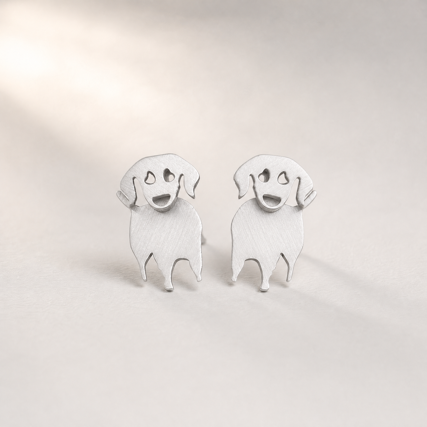 Doggy Stud Earrings | Peeking Dog Illusion Studs | Gold or Silver | Mini-Paper & Quartz-The Bullish Store