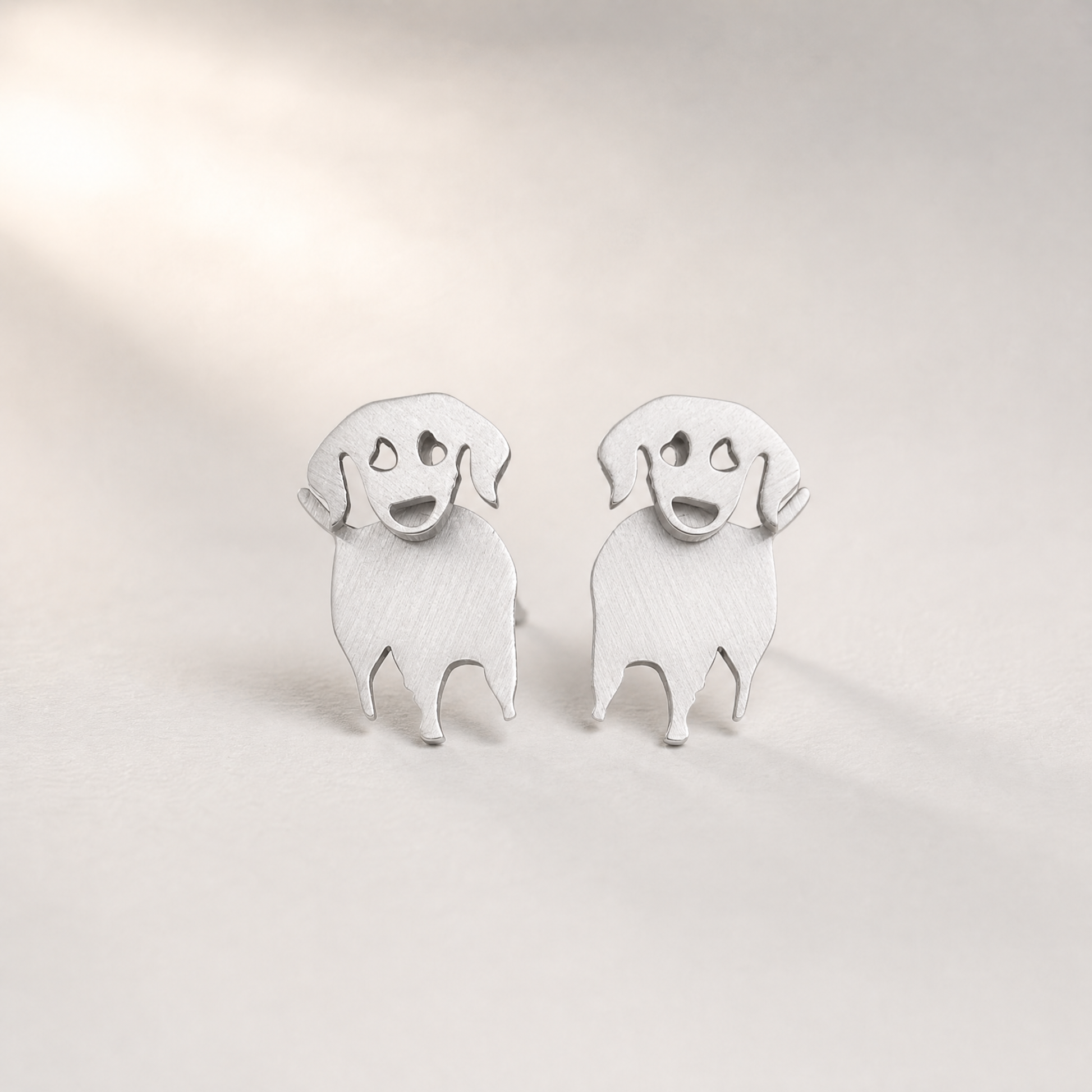 Doggy Stud Earrings | Peeking Dog Illusion Studs | Gold or Silver | Mini-Paper & Quartz-The Bullish Store