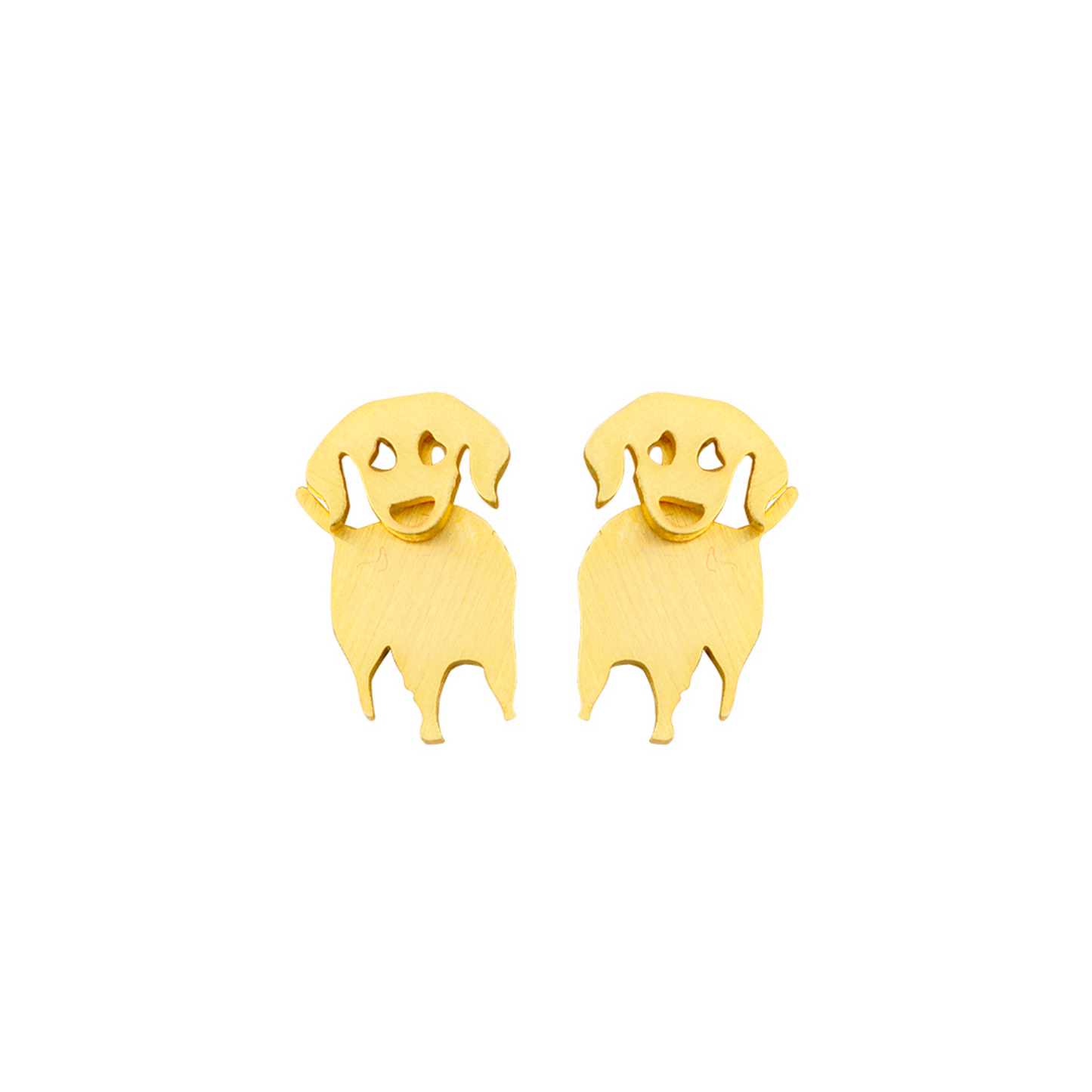 Doggy Stud Earrings | Peeking Dog Illusion Studs | Gold or Silver | Mini-Paper & Quartz-The Bullish Store