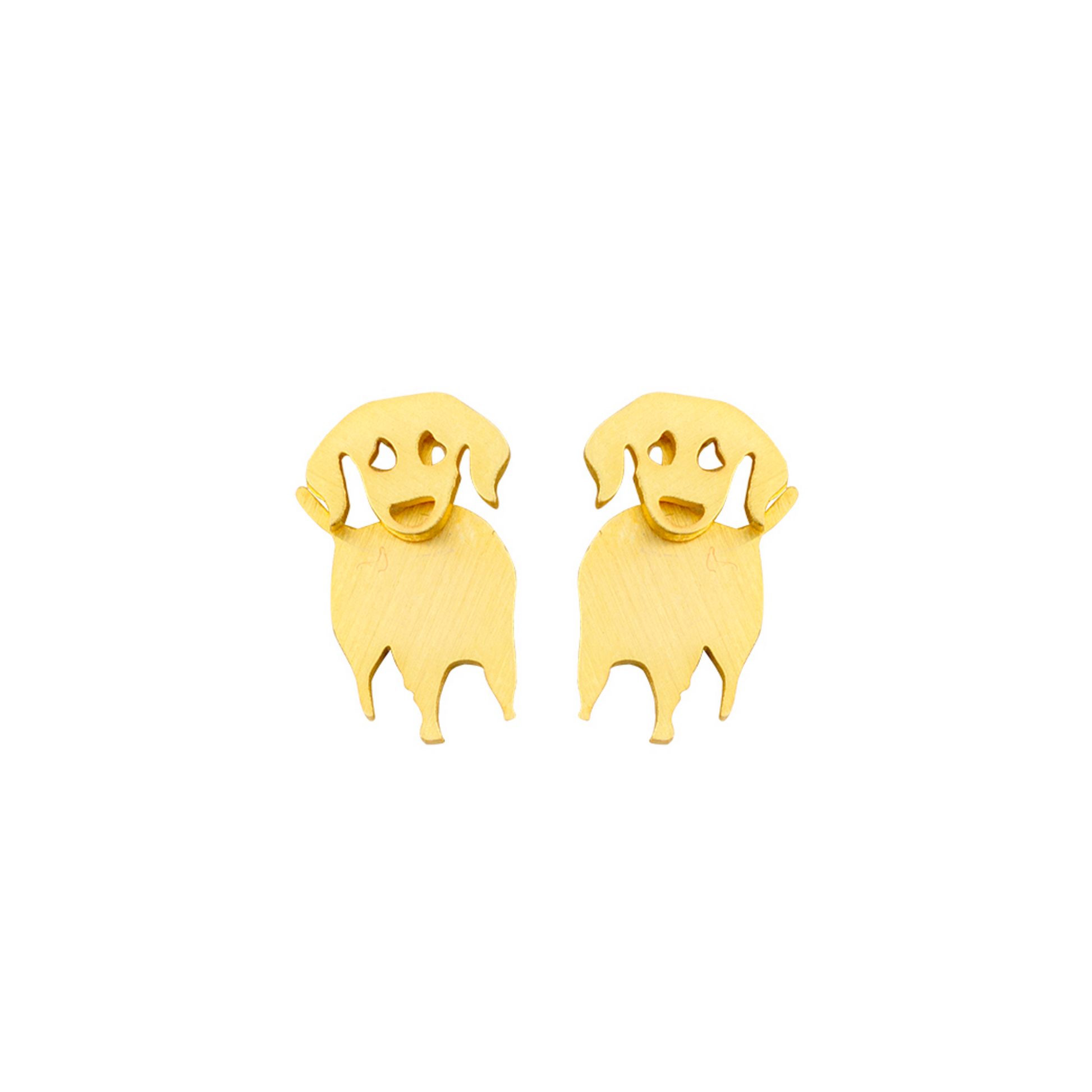 Doggy Stud Earrings | Peeking Dog Illusion Studs | Gold or Silver | Mini-Paper & Quartz-The Bullish Store