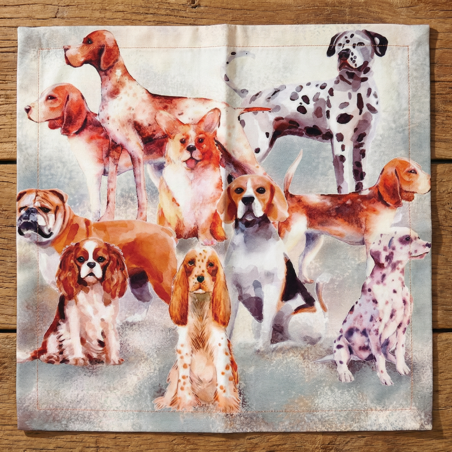 Dogs Cloth Napkins Set of 4 | Watercolor Dog Breed Cotton Napkins