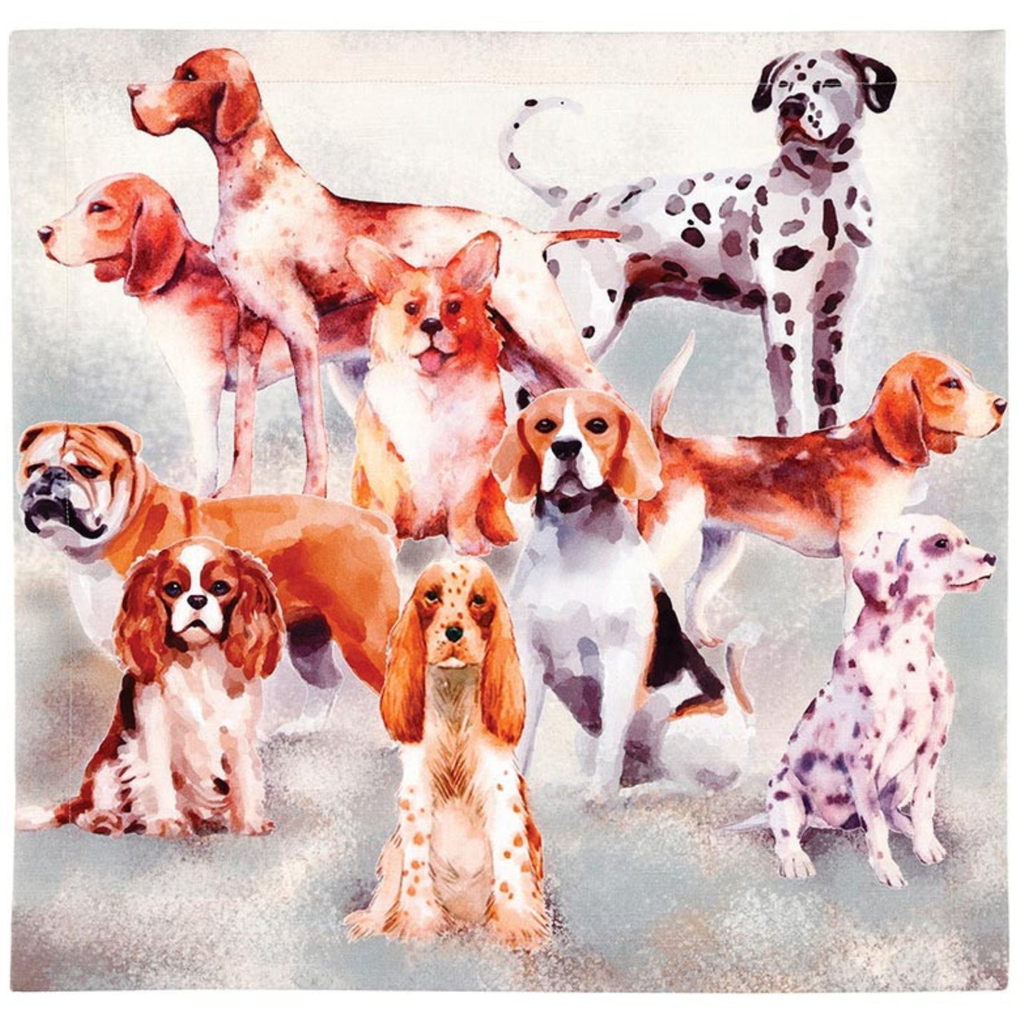 Dogs Cloth Napkins Set of 4 | Watercolor Dog Breed Cotton Napkins