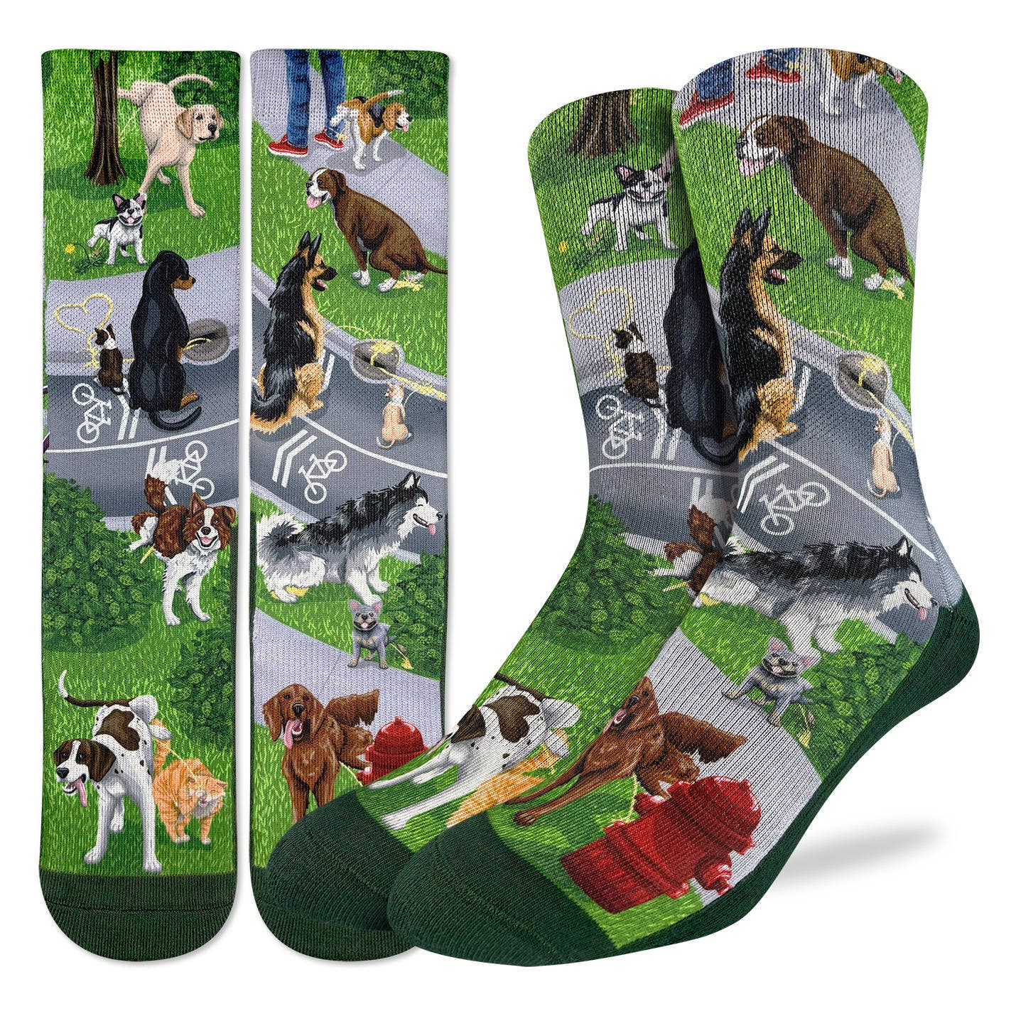 Dogs Peeing Men's Socks | Funny Dog Print Crew Socks