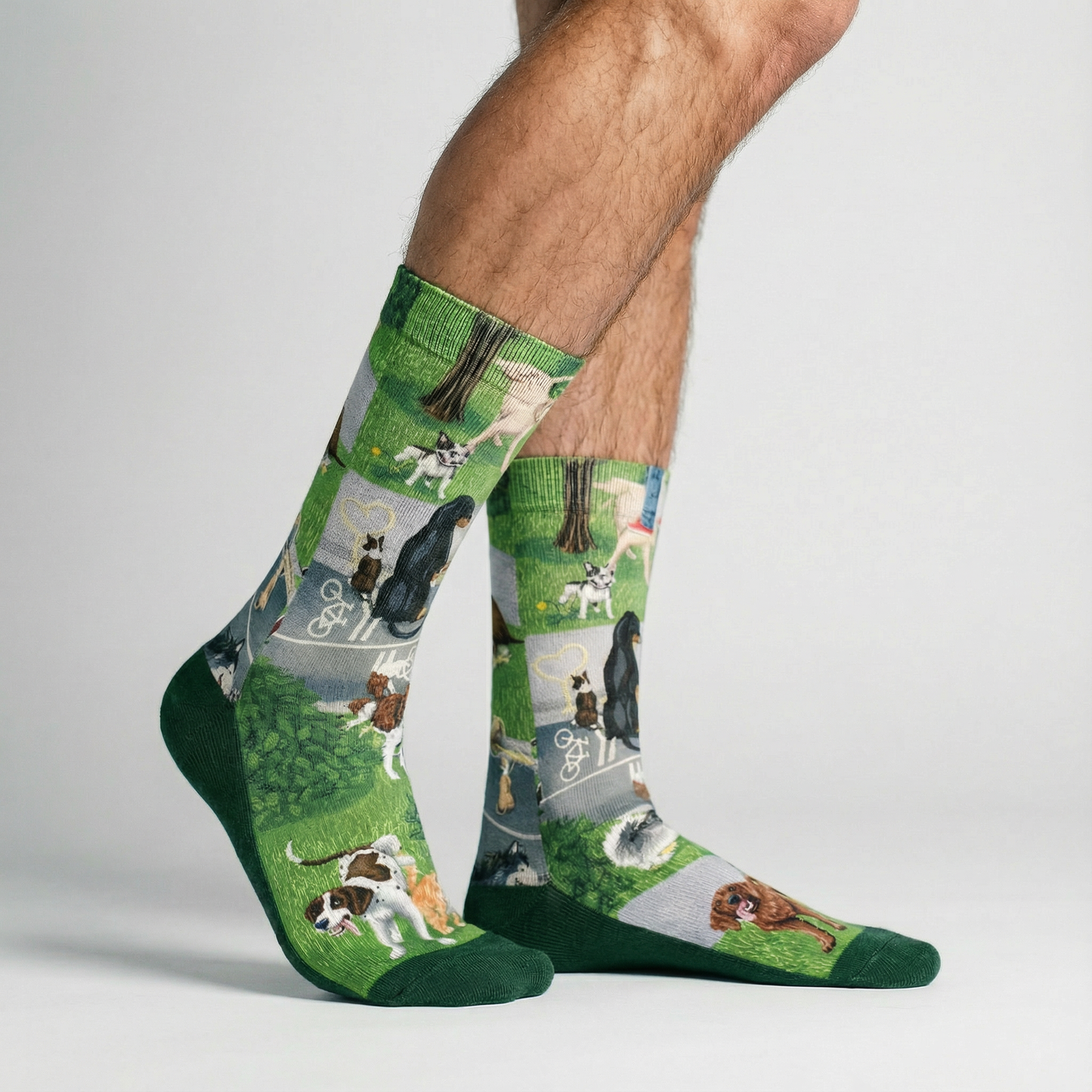 Dogs Peeing Men's Socks | Funny Dog Print Crew Socks