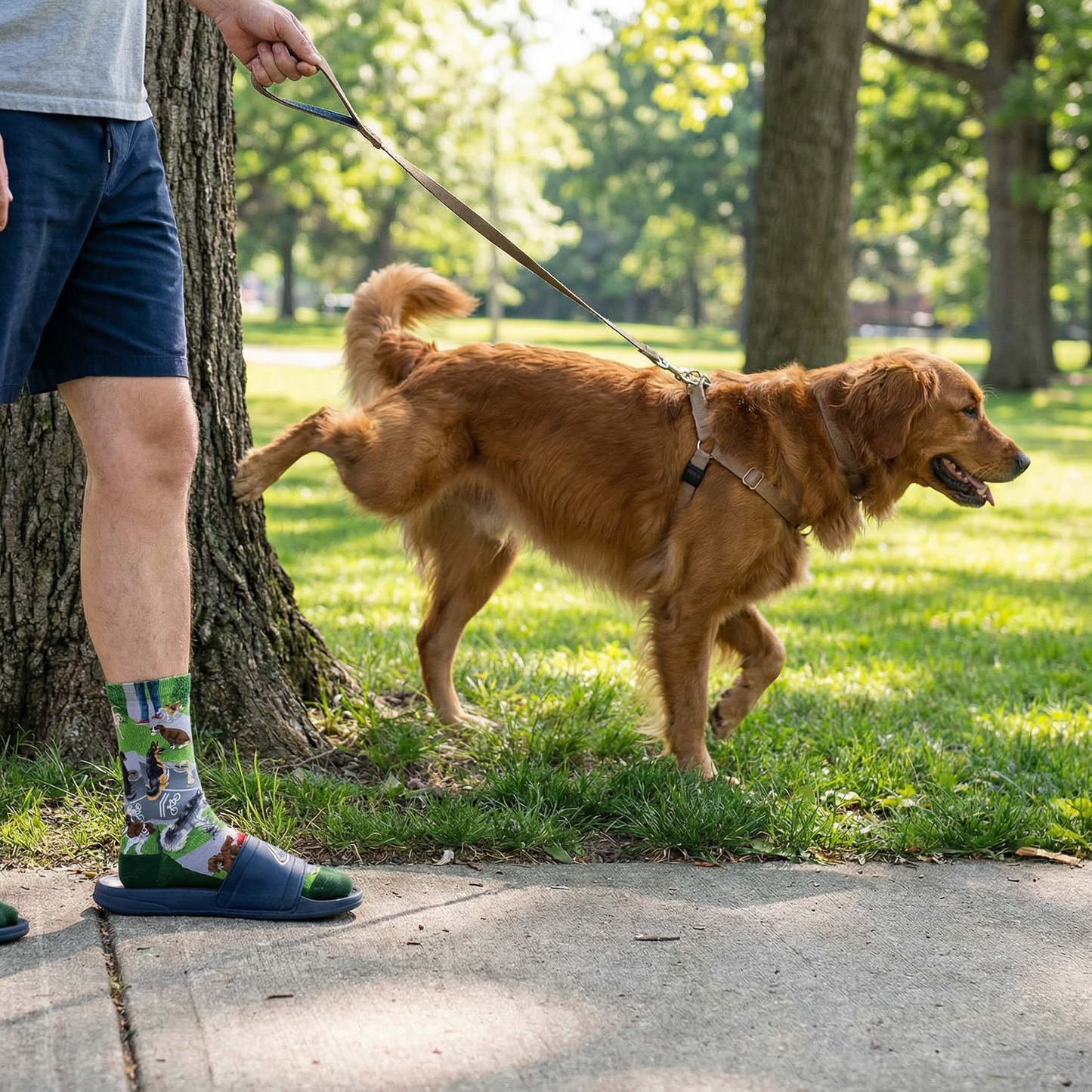 Dogs Peeing Men's Socks | Funny Dog Print Crew Socks