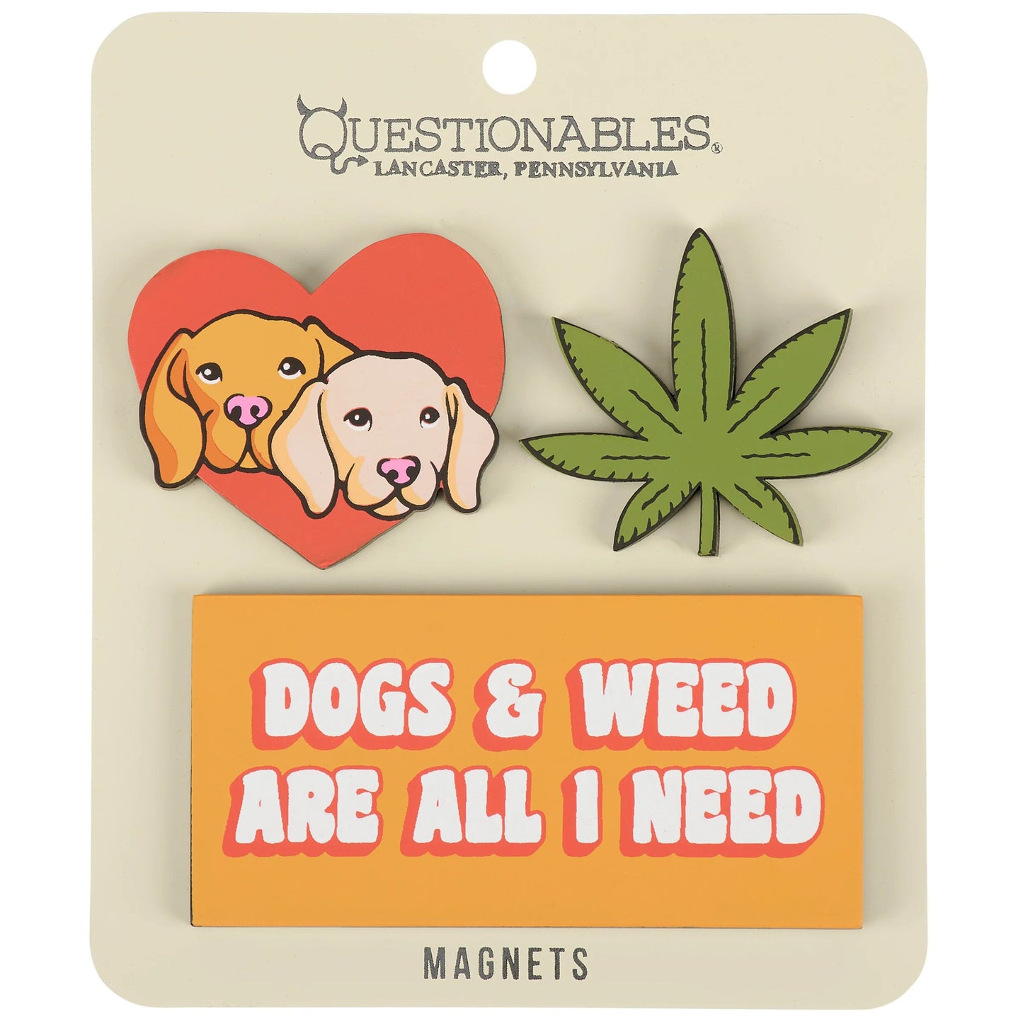 Dogs & Weed Are All I Need Magnet Set | Funny Dog Wooden Magnets Set of 3