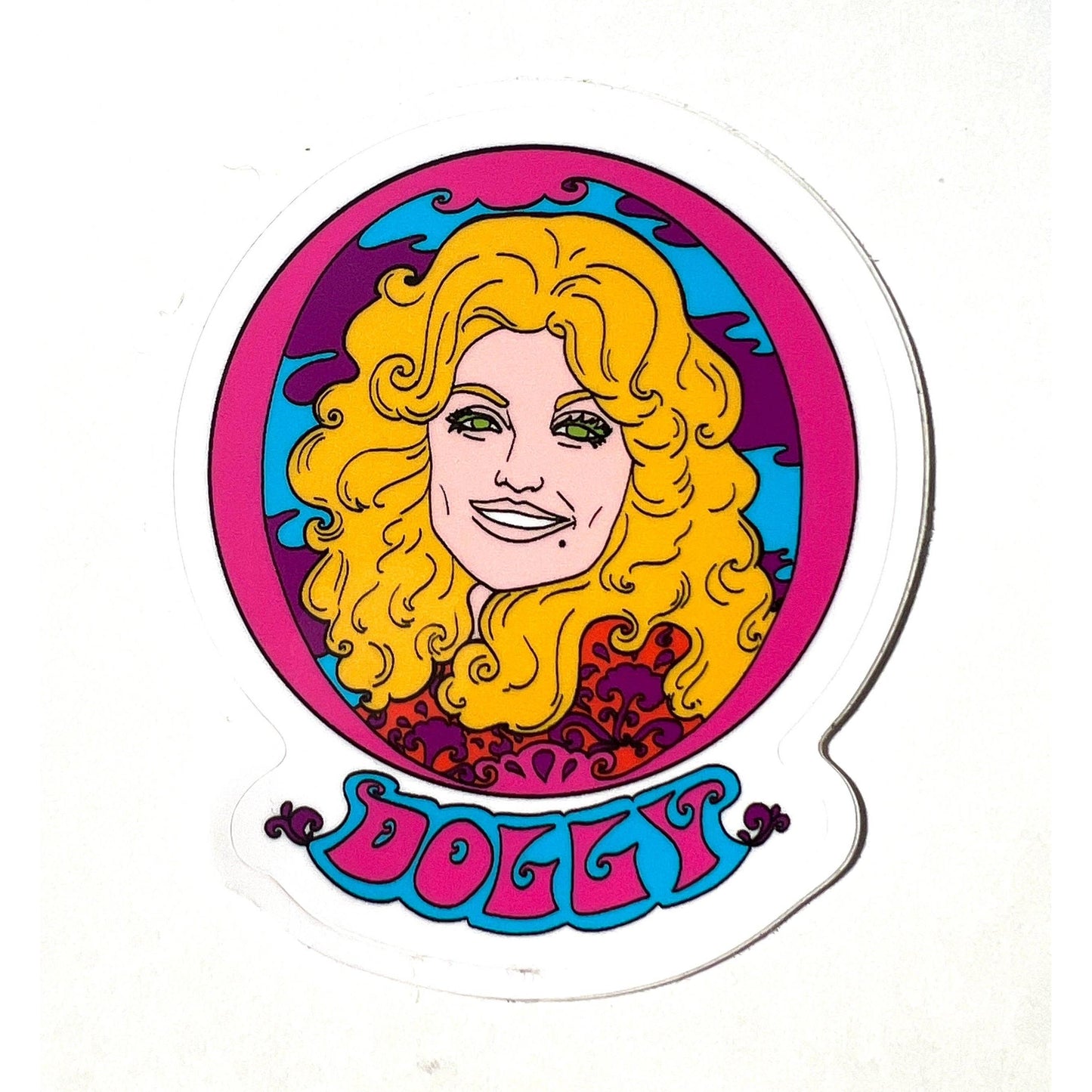 Dolly Parton Vinyl Sticker | 3 Inch Retro Psychedelic Music Icon Decal