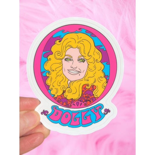 Dolly Parton Vinyl Sticker | 3 Inch Retro Psychedelic Music Icon Decal