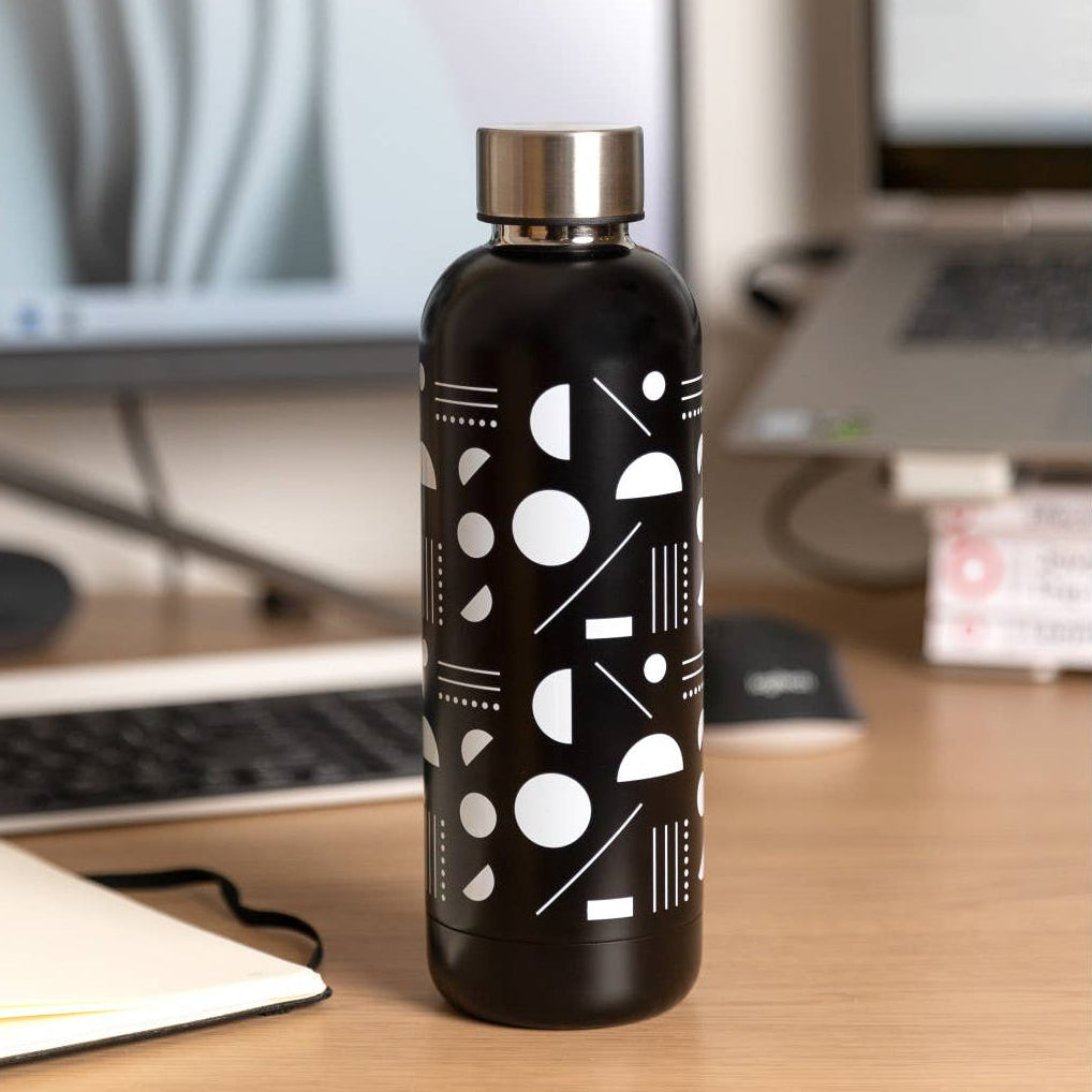 Domino Stainless Steel Water Bottle | Double Walled Reusable Drinkware | 17oz | Gift for Her