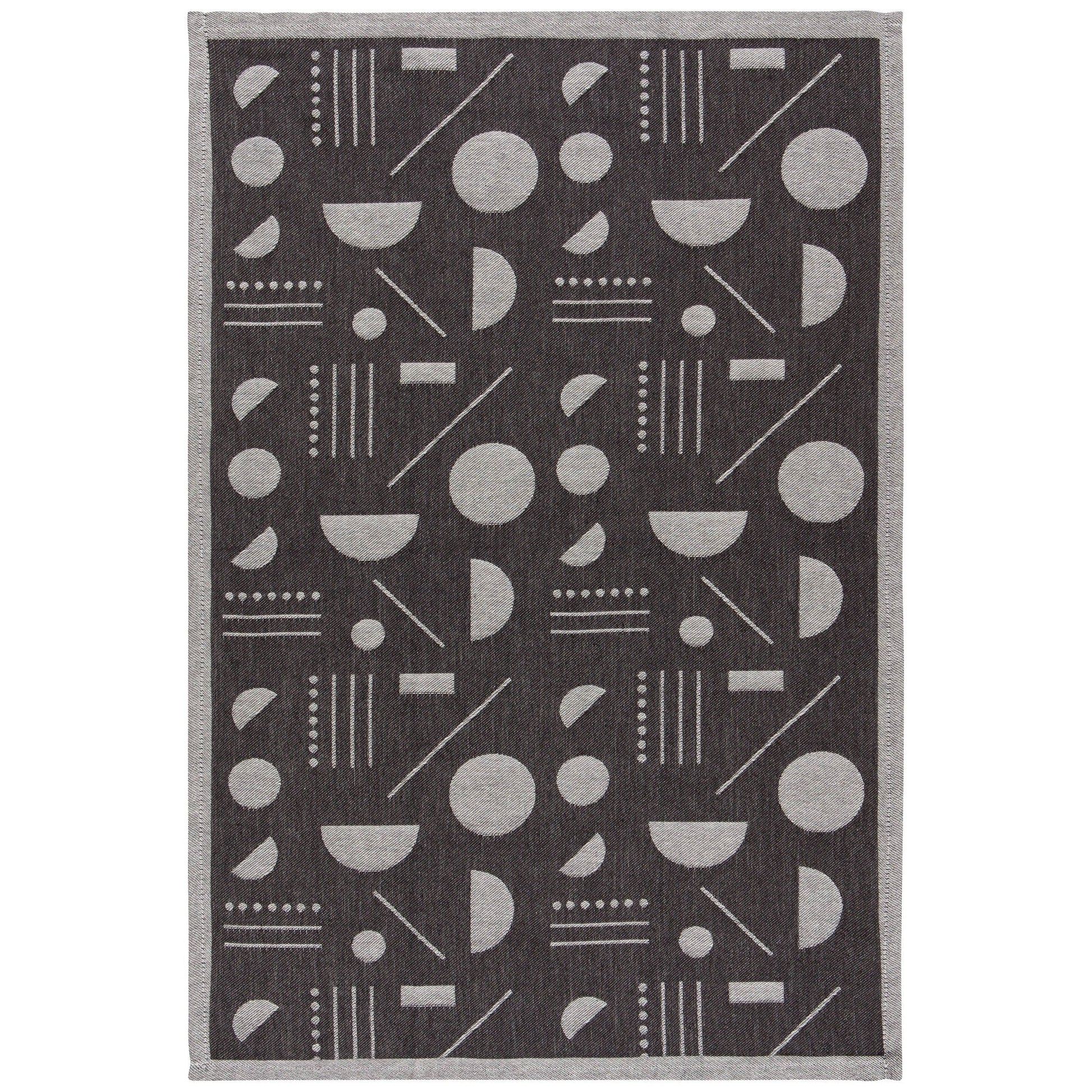 Domino Woven Cotton Jacquard Dishtowel | Geometry Modern Hand Tea Dish Cloth | 18" x 28"