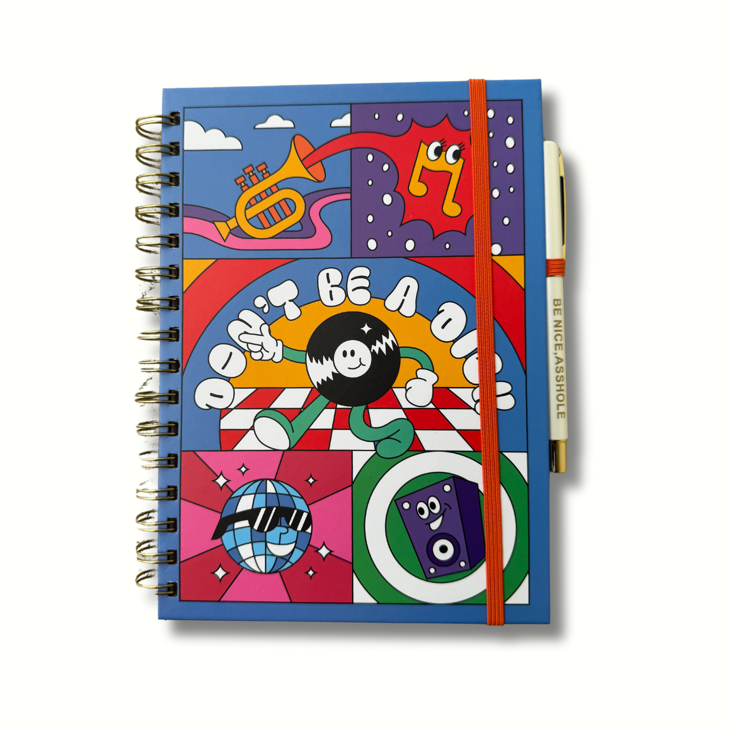 Don’t Be a Dick Journal with Matching Pen | Funny Retro Hardcover Notebook Gift