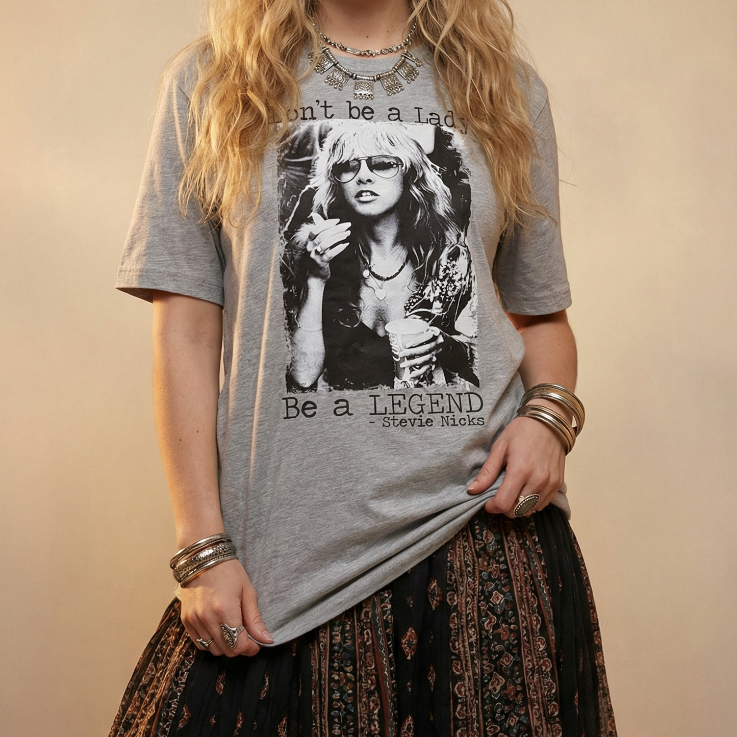 Don't Be a Lady Be a Legend Stevie Nicks Graphic Tee Shirt [Size XL only remaining]