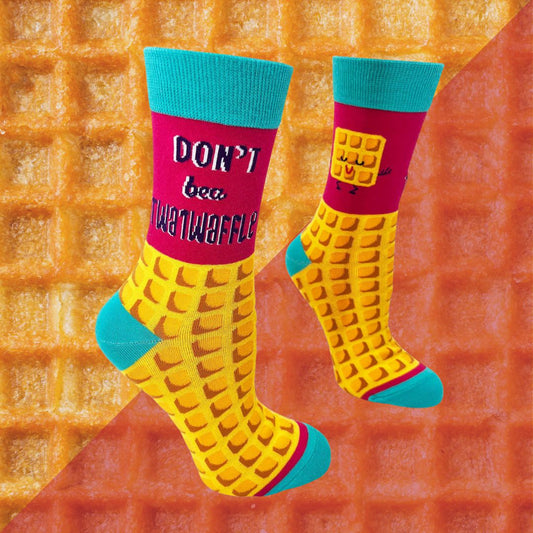 Don't Be a Twatwaffle Funny Ladies' Crew Socks | Retro Vibe