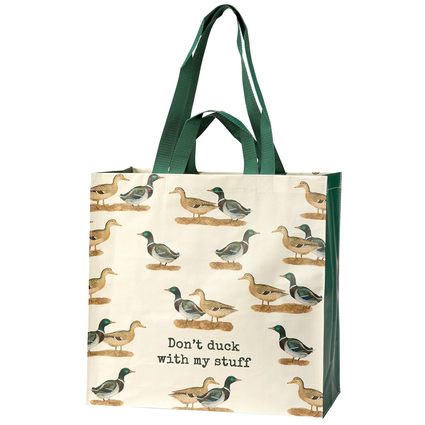 Don't Duck With My Stuff Market Tote Bag | Farm-themed Shopping Bag | 15.50" x 15.25" x 6"