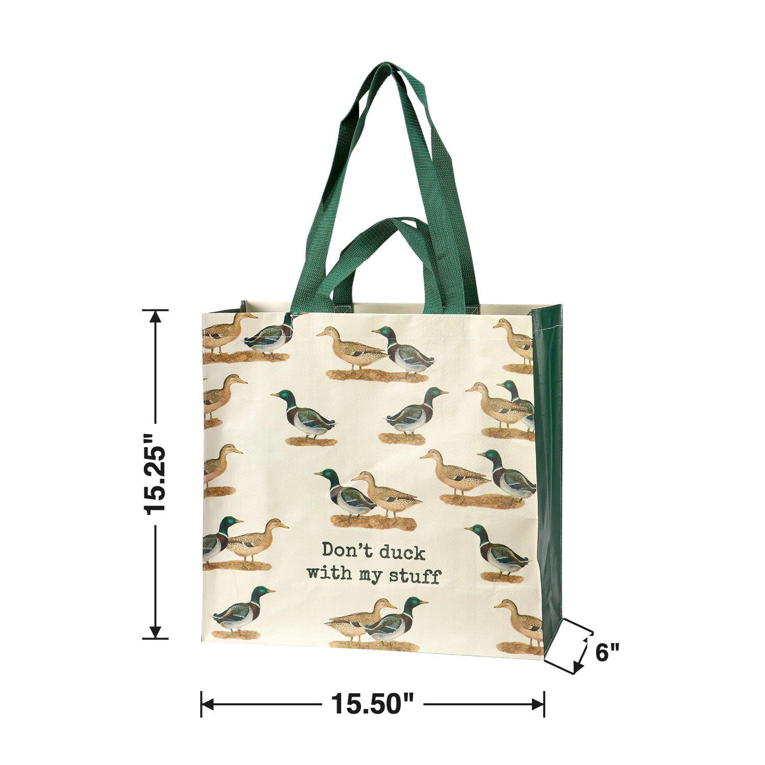 Size chart — 15.50" W x 15.25" H x 6" D