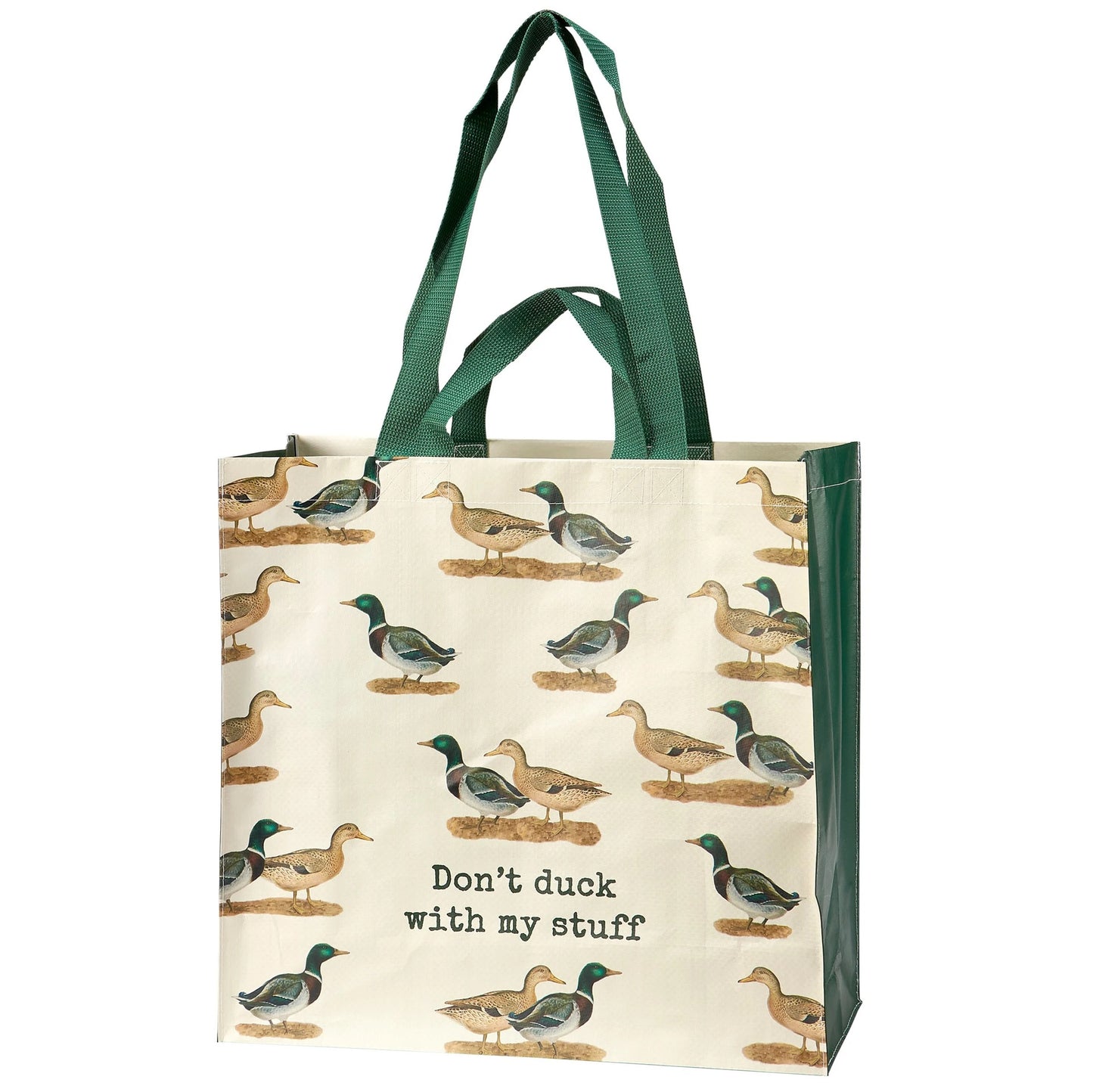 Don't Duck With My Stuff Market Tote Bag | Farm-themed Shopping Bag | 15.50" x 15.25" x 6"