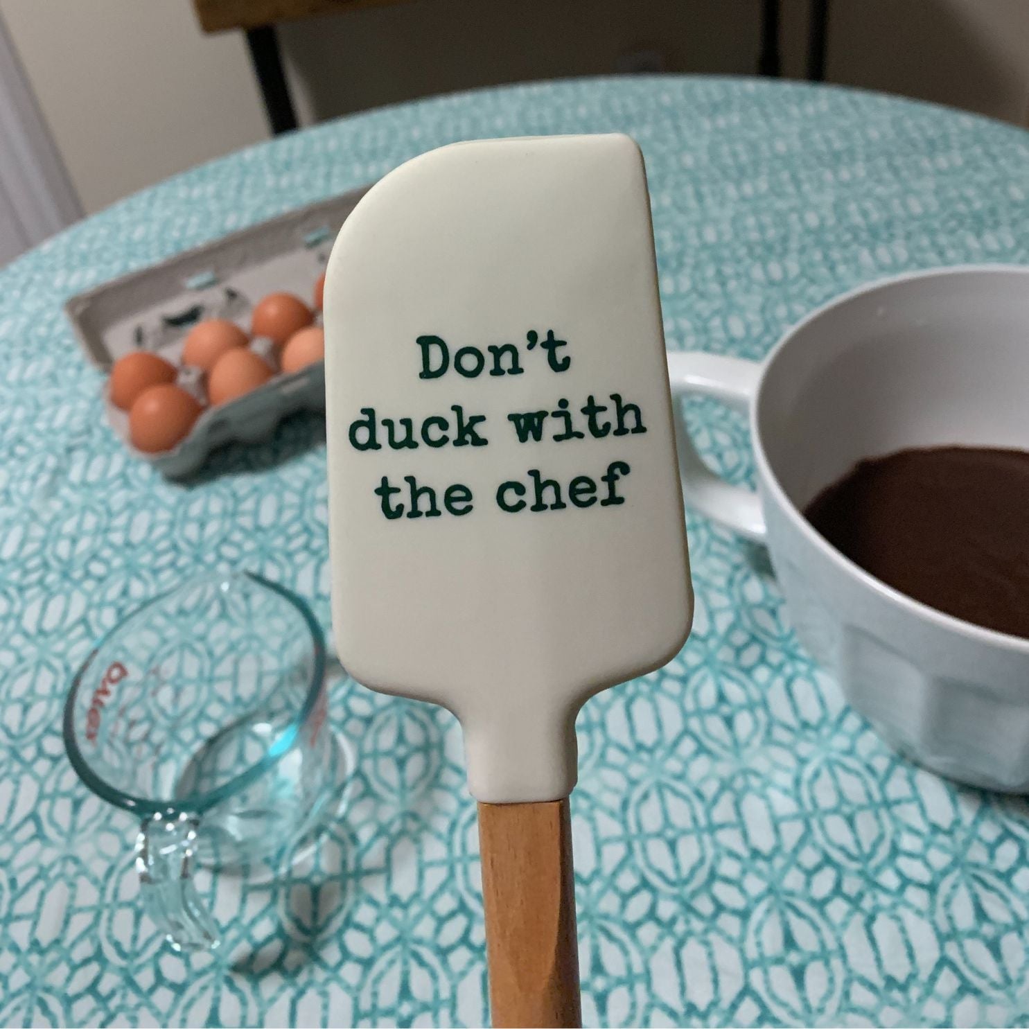 Don't Duck With The Chef Spatula with Wooden Handle