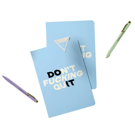 Don't F-ing Quit Pocket Journal in Blue | Mini Notebook | 40 Pages