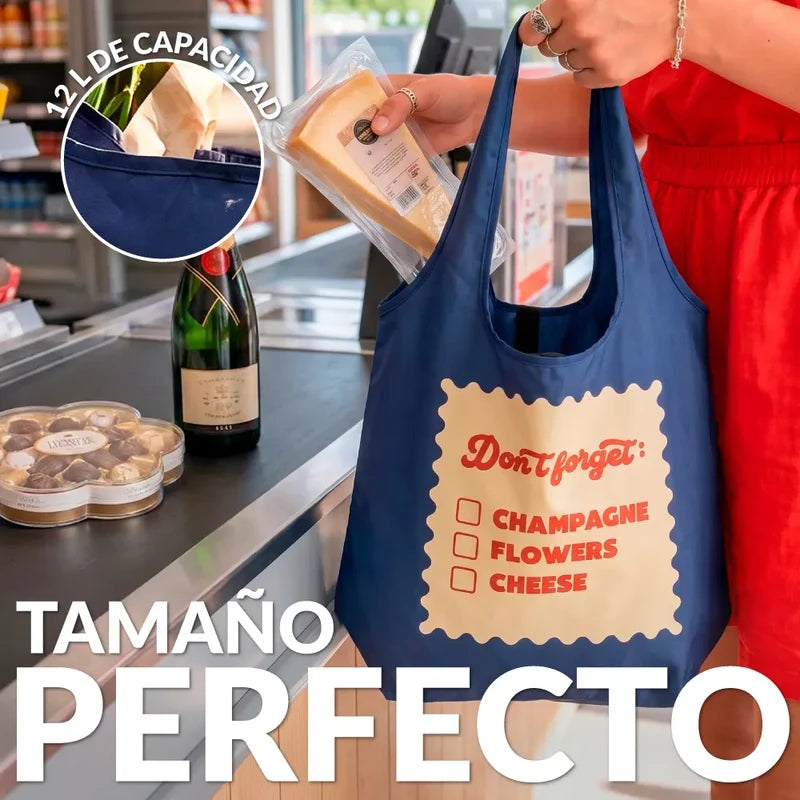 Don't Forget Champagne, Flowers, Cheese Foldable Shopping Bag