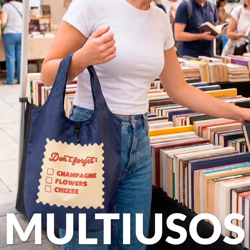 Don't Forget Champagne, Flowers, Cheese Foldable Shopping Bag