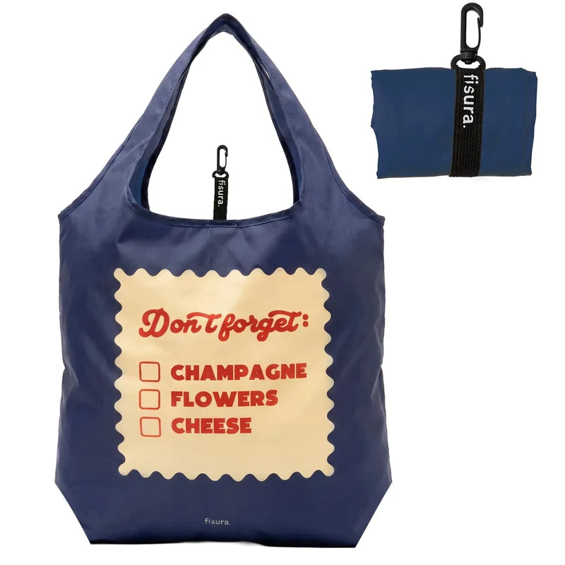 Don't Forget Champagne, Flowers, Cheese Foldable Shopping Bag