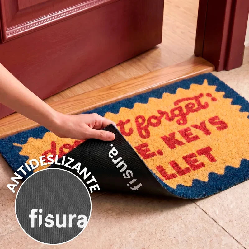 Don't Forget Phone, Keys & Wallet Coir Doormat