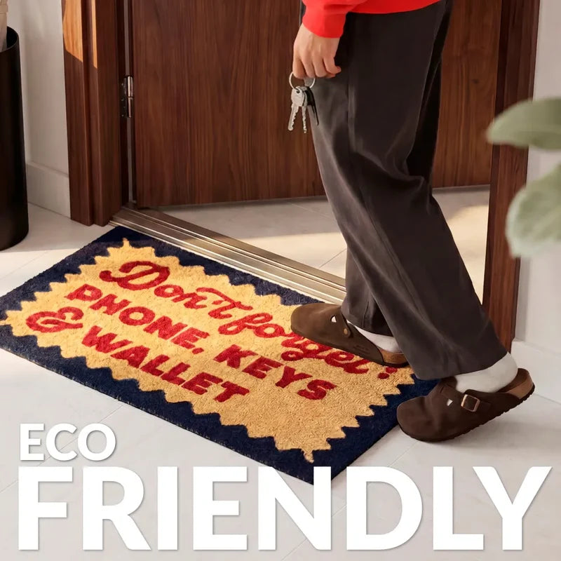 Don't Forget Phone, Keys & Wallet Coir Doormat
