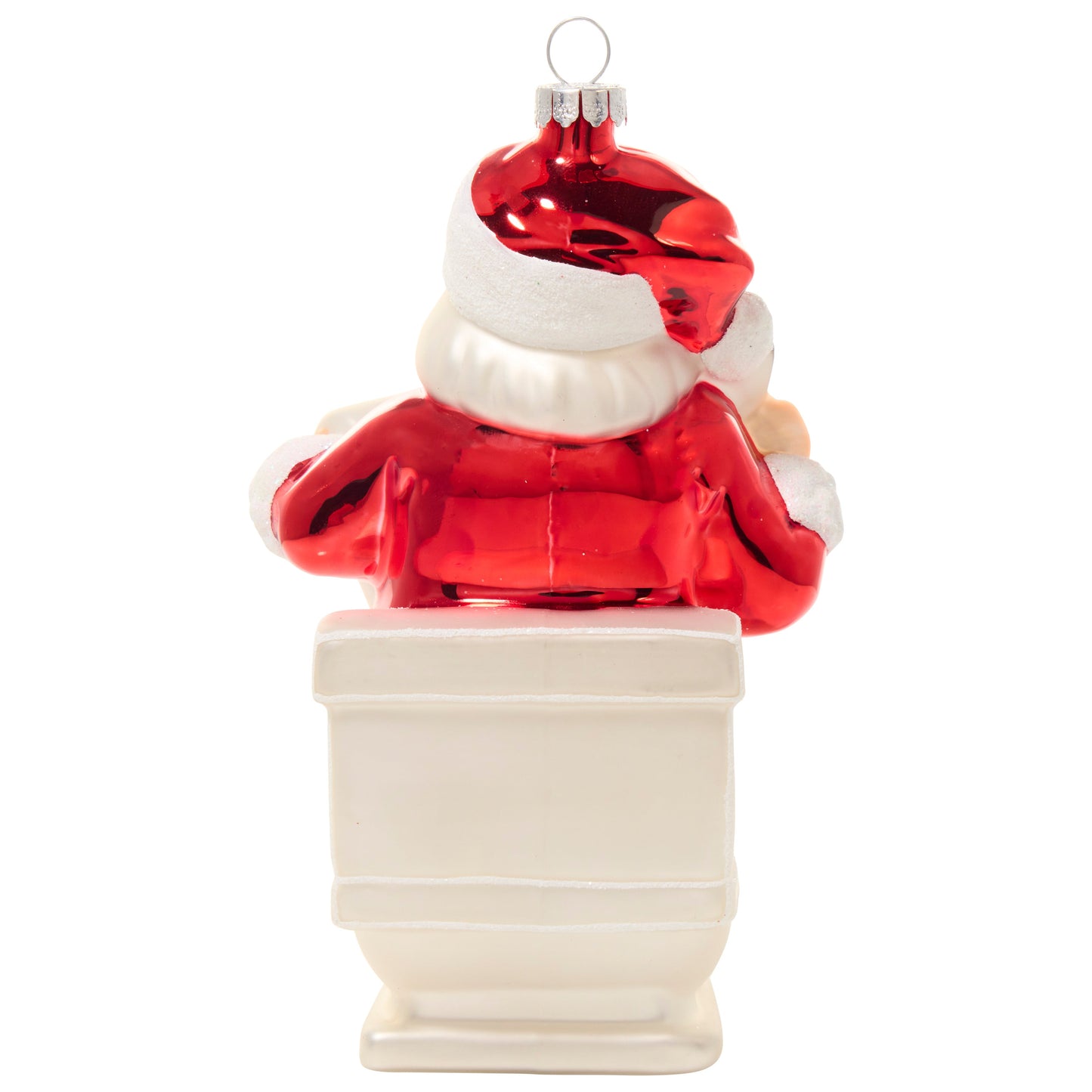 Don't Forget to Wipe Santa on the Toilet Hand-Blown Glass Christmas Holiday Ornament | Naughty Funny Xmas Gift