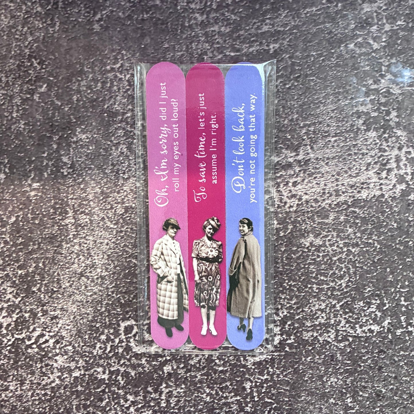 Don’t Look Emery Boards Set of 3 Funny Vintage Nail Files SME23