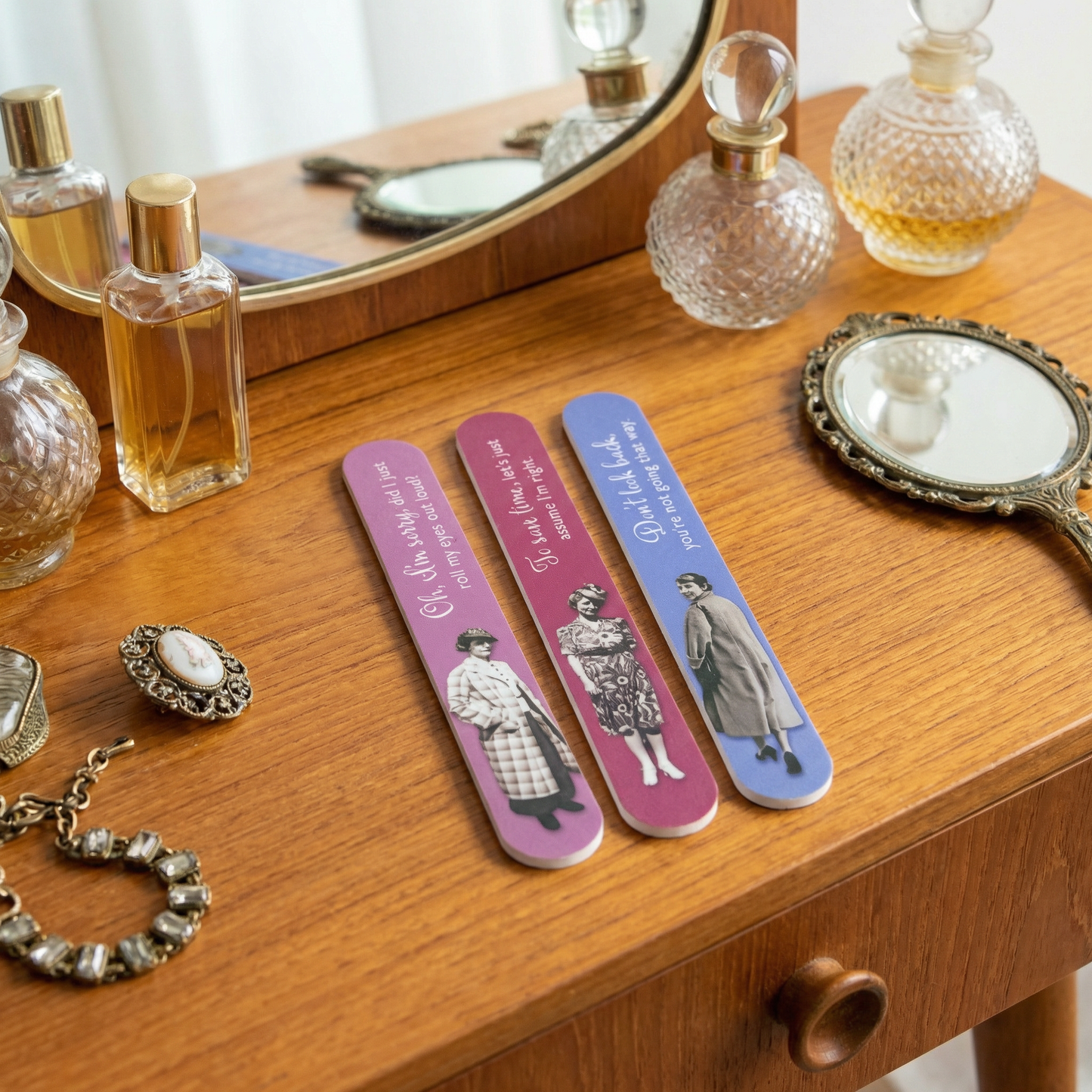 Don’t Look Emery Boards Set of 3 Funny Vintage Nail Files SME23