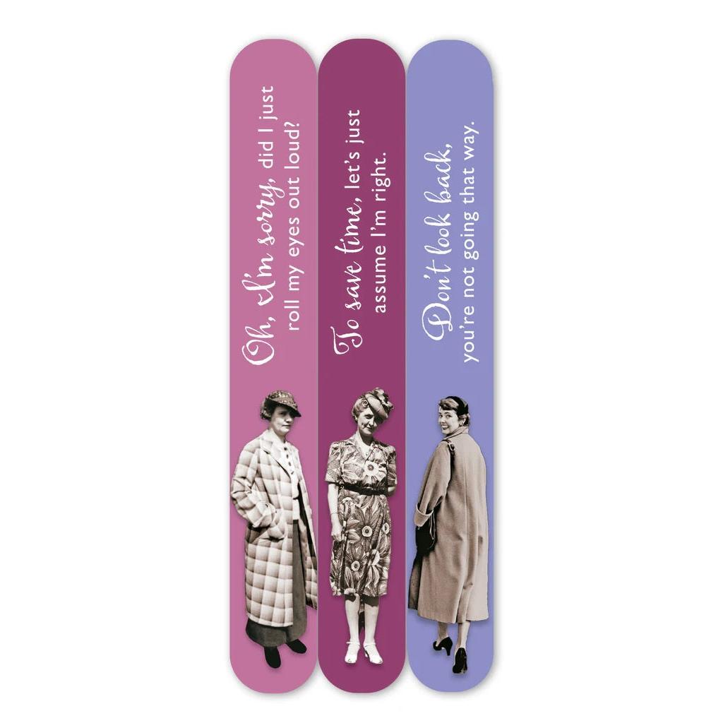 Don’t Look Emery Boards Set of 3 Funny Vintage Nail Files SME23
