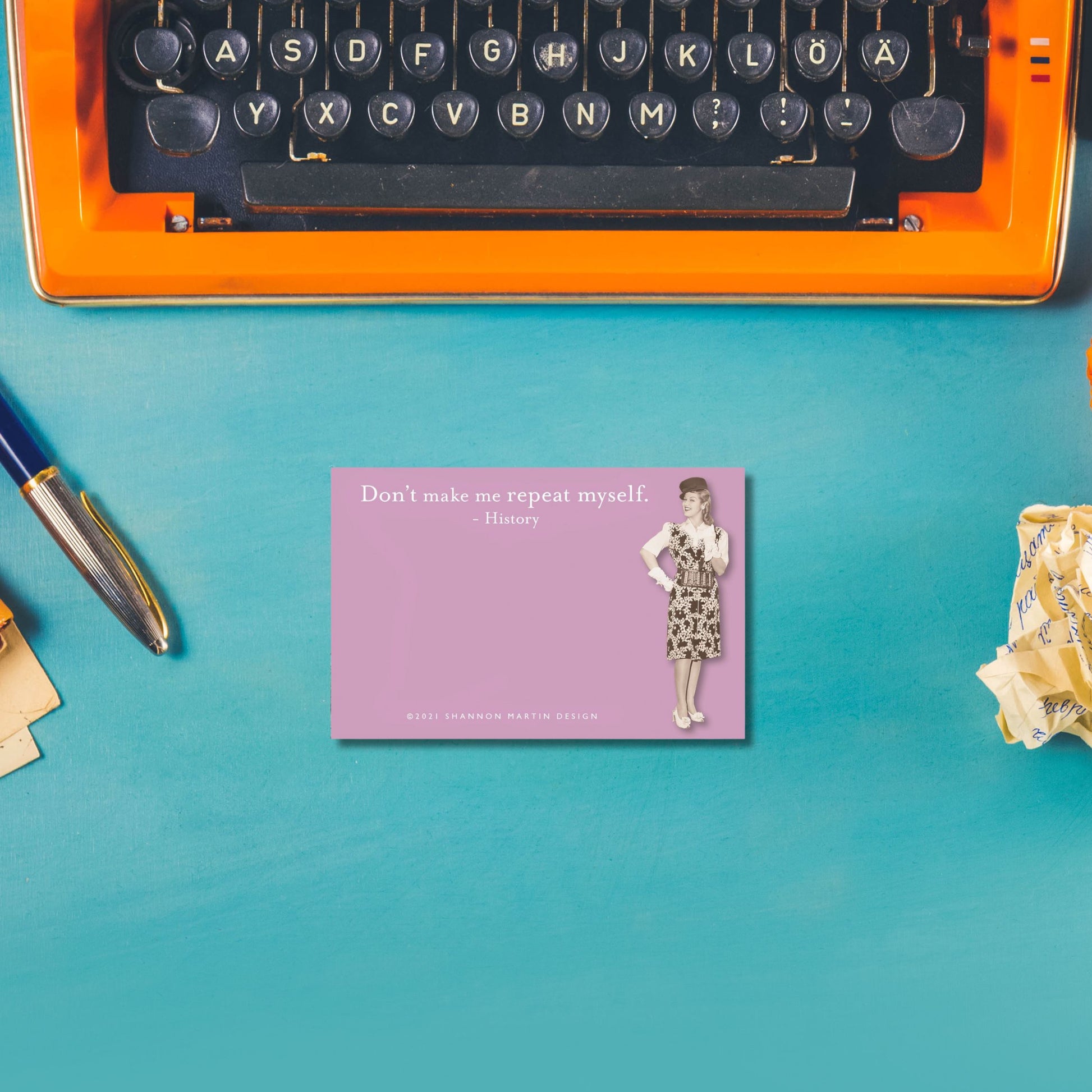 Don't Make Me Repeat Myself - History Sticky Notes in Purple