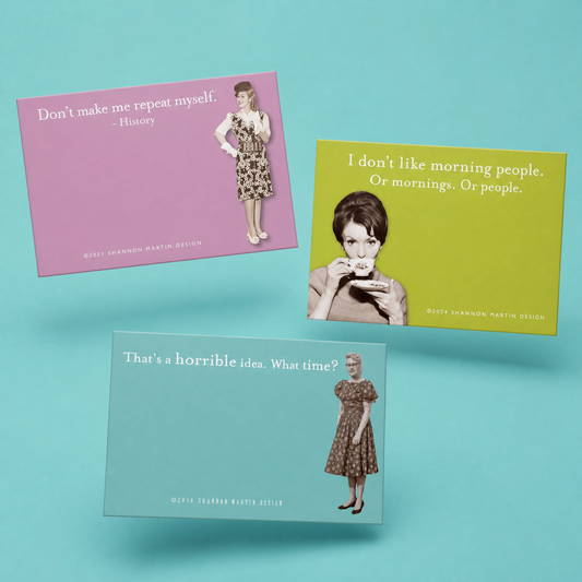 Don't Make Me Repeat Myself, I Don't Like Morning People, Horrible Idea Sticky Notes Set Memo Pads Strong Adhesive | 2-7/8 x 4-3/8 inches | Pack of 3