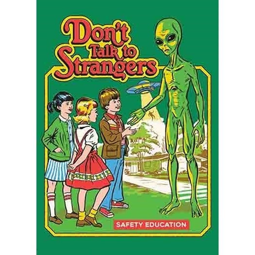 Don't Talk To Strangers Magnet | '80s Children's Book Style Satirical Art by Steven Rhodes | 2.5" X 3.5"