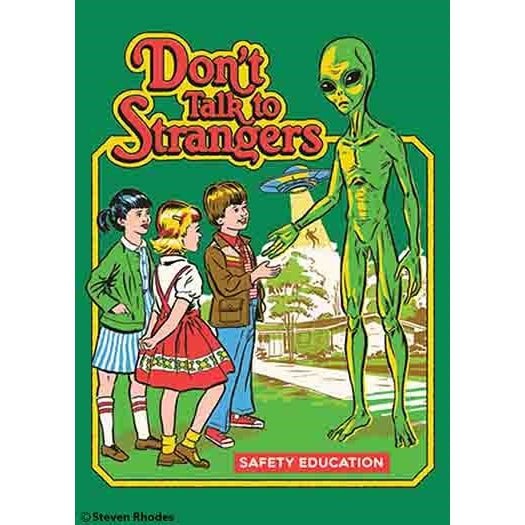 Don't Talk To Strangers Magnet | '80s Children's Book Style Satirical Art by Steven Rhodes