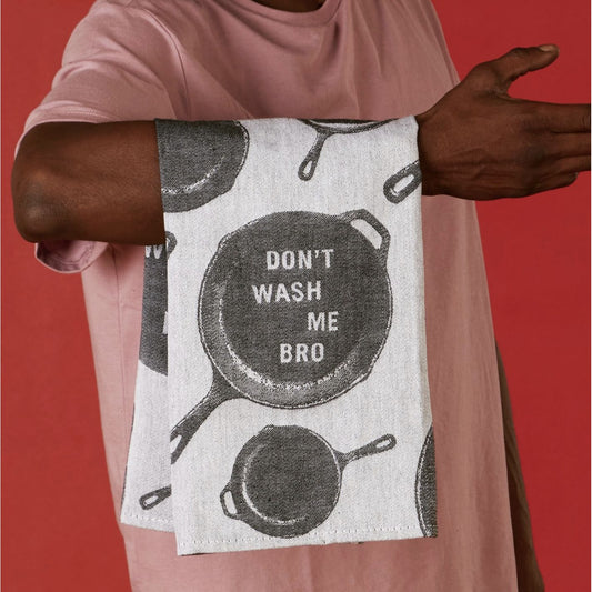 Don't Wash Me Bro Woven Dish Towel | Cotton Kitchen Tea Hand Dish Cloth | 28" x 21"
