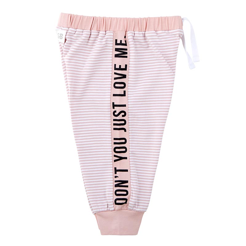 Don't You Just Love Me Drawstring Girls Pants | Blush Pink Jogger | Size 6-12 Months
