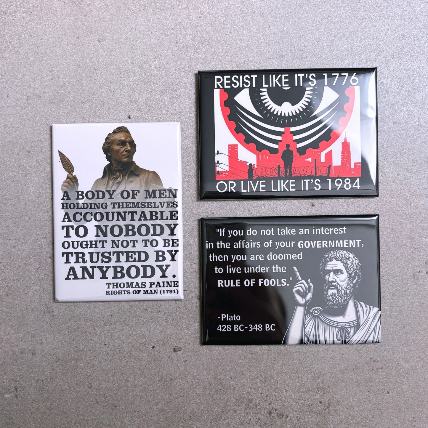 Doomed To Live Under The Rule Of Fools Plato Quote Fridge Magnet | Government Wisdom Magnet