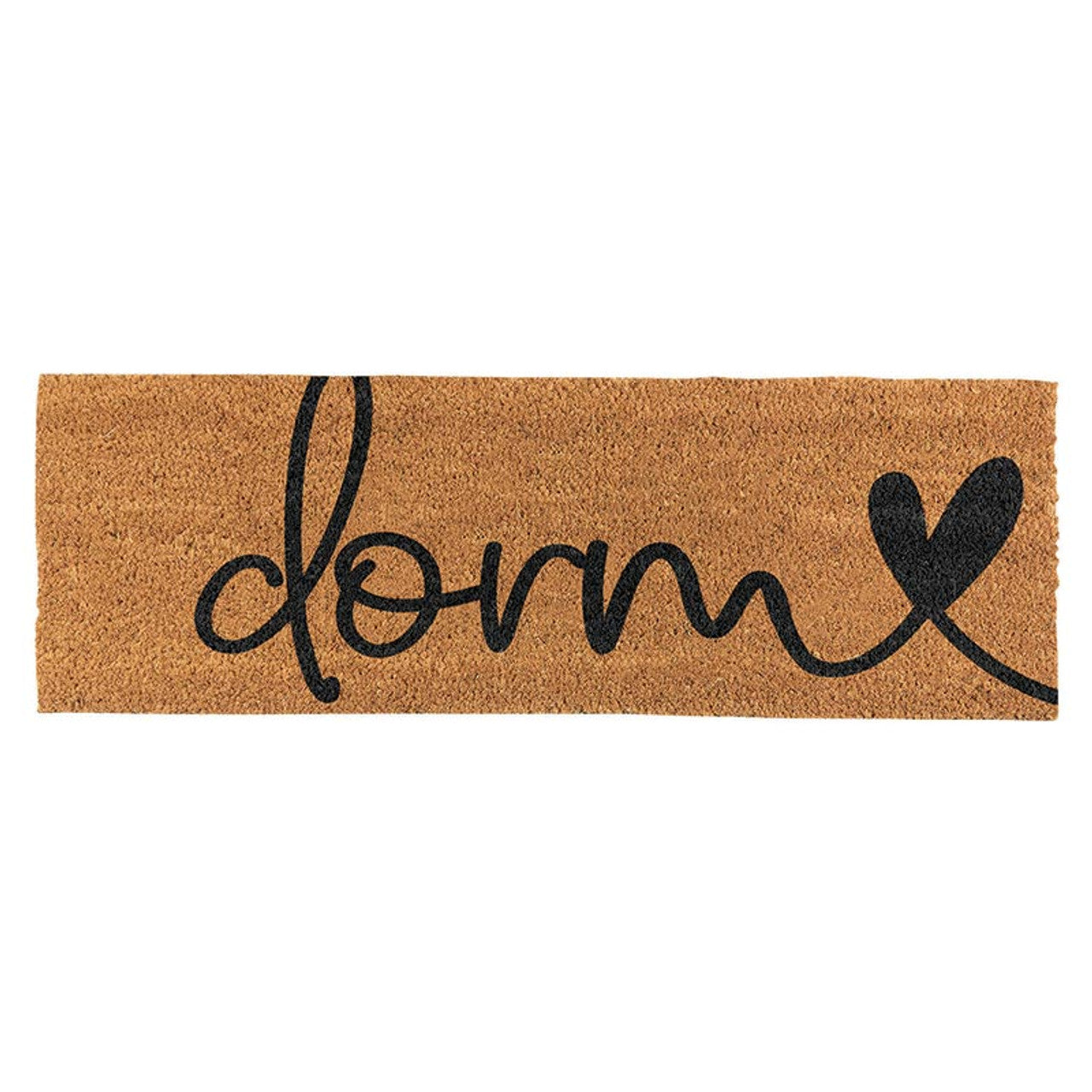 Dorm Heart Doormat | Non Slip Coir Door Mat Rug | 30" x 10"