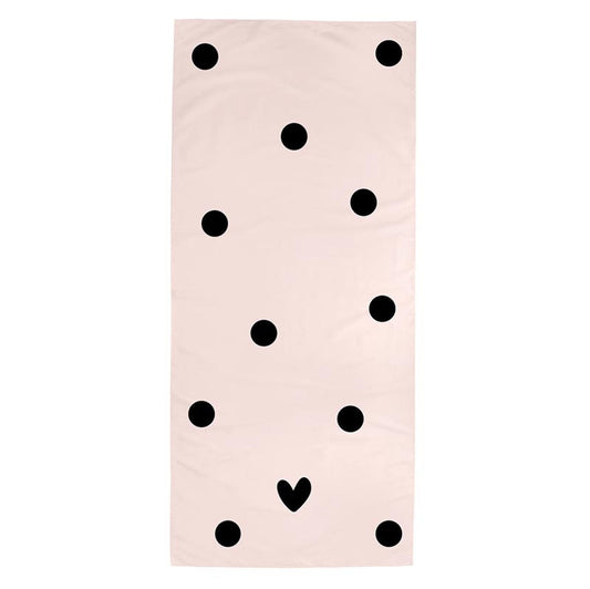 Dots and Heart Oversized Beach Towel | Quick Dry Ultra Absorbent | 35" x 78"