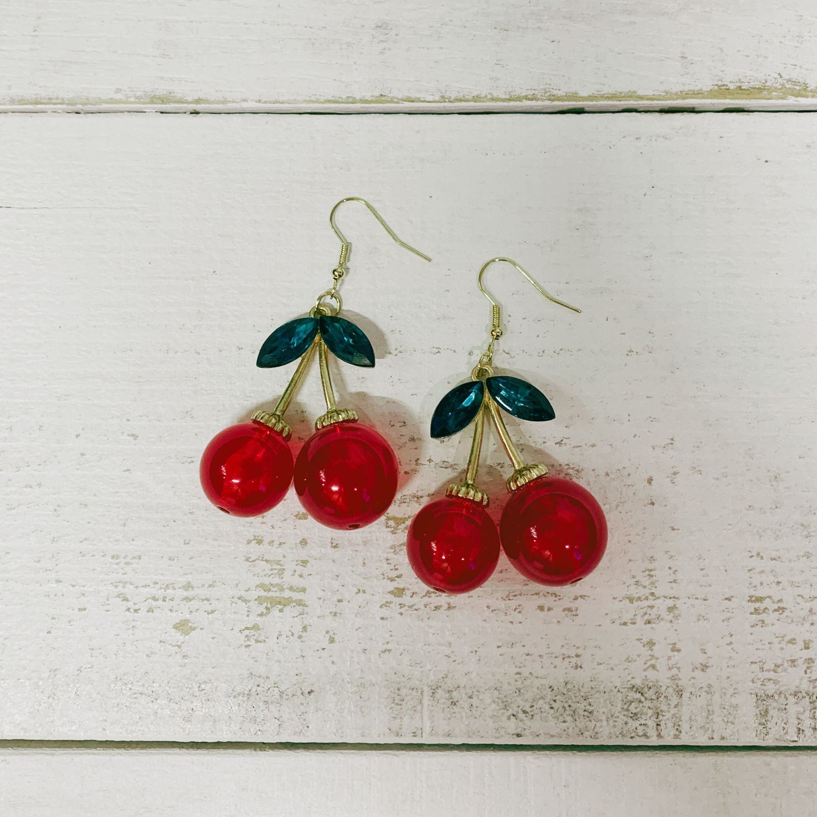 Double Cherries Rockabilly Earrings | 2.5" long