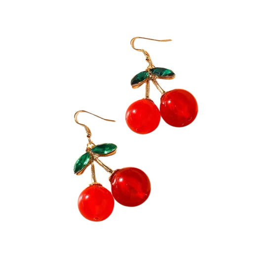 Double Cherries Rockabilly Earrings | 2.5" long