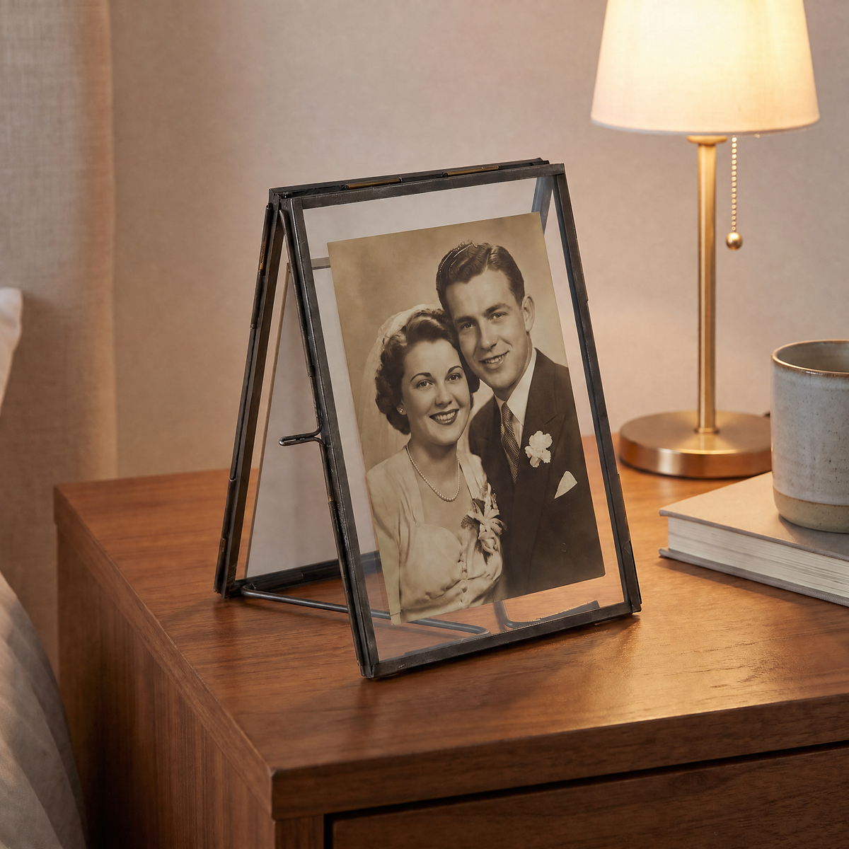 Double Picture Metal Frame | Multipurpose Rustic Photo Holder | 5" x 7"-47th & Main-The Bullish Store