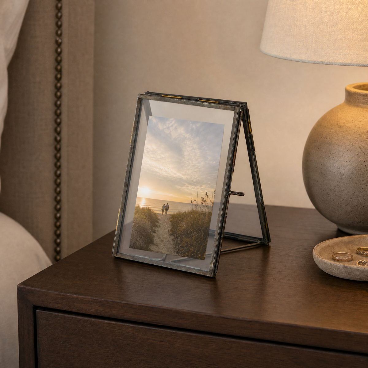 Double Picture Metal Frame | Multipurpose Rustic Photo Holder | 5" x 7"-47th & Main-The Bullish Store