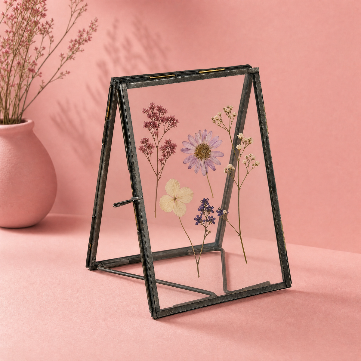 Double Picture Metal Frame | Multipurpose Rustic Photo Holder | 5" x 7"-47th & Main-The Bullish Store