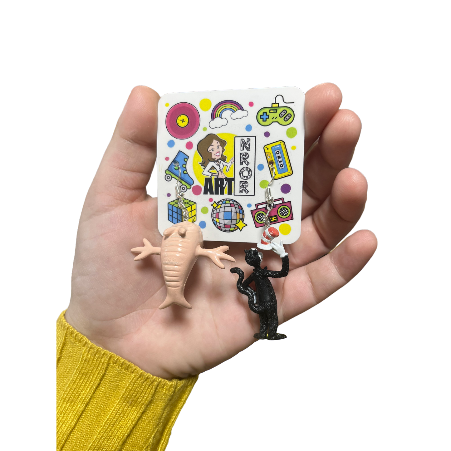 Dr. Seuss The Cat in the Hat Earring | Cat and Fish Dangle Earrings