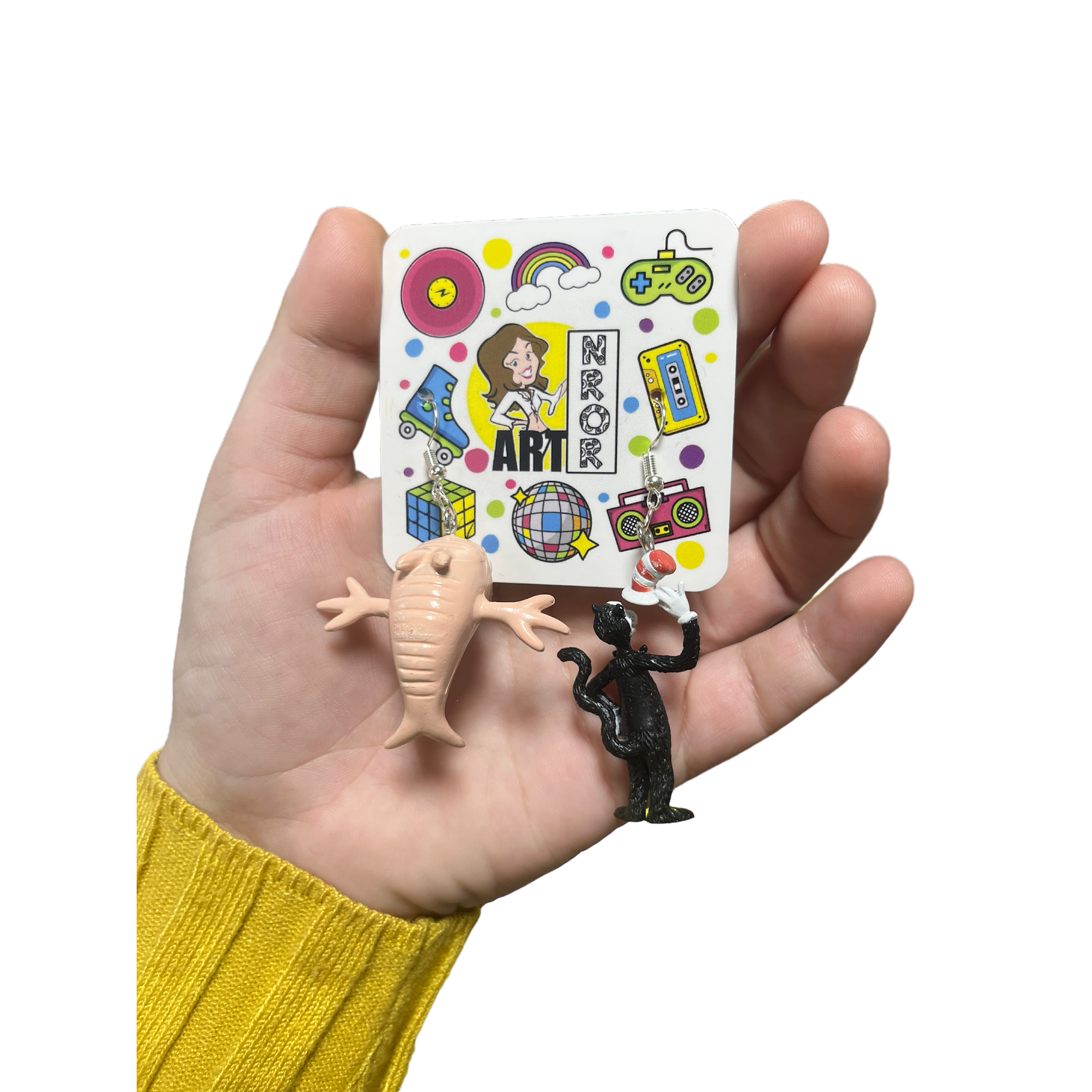 Dr. Seuss The Cat in the Hat Earring | Cat and Fish Dangle Earrings