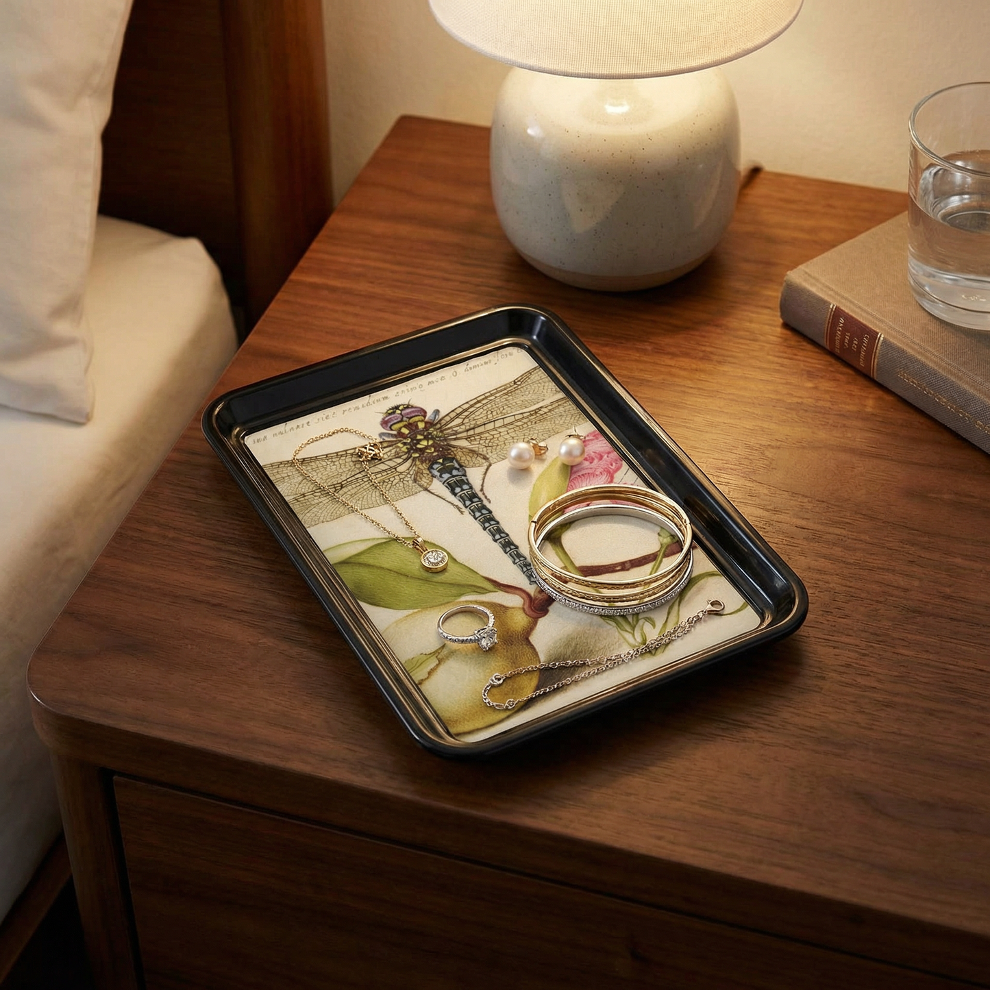 Dragonfly Insect Decorative Tray | Classic Nature Art Catchall