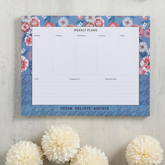 Dream Believe Achieve Undated Weekly Planner | Desk Table Organizer | 9" x 7"